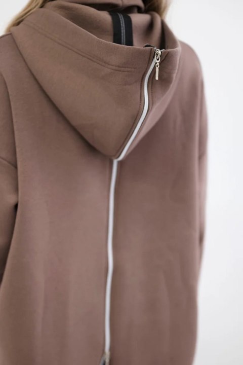 Bluza ocieplana z suwakiem z tyłu mocca