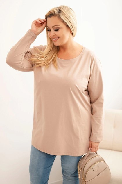 Bluzka damska Plus Size bawełniana z okrągłym dekoltem fango