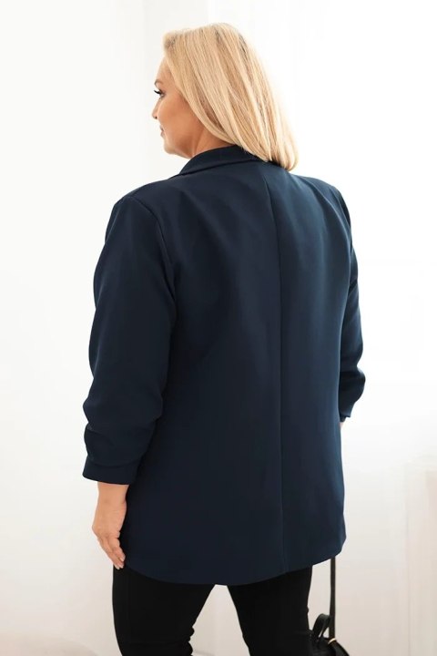 Marynarka damska Plus Size elegancka granatowa