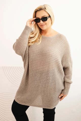 Sweter damski Plus Size z moherem ponczo fango