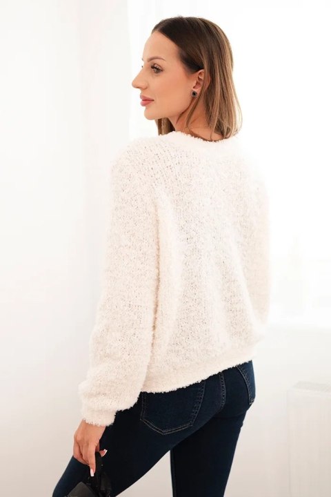 Sweter damski z miękkiego moheru ecru
