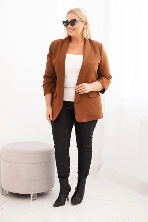 Brązowa marynarka damska Plus Size XL/2XL