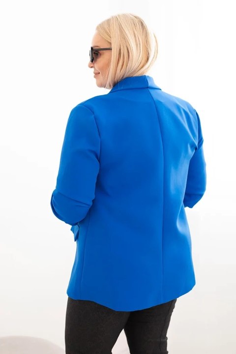 Marynarka damska Plus Size bez zapięcia z podszewką XL/2XL chabrowa