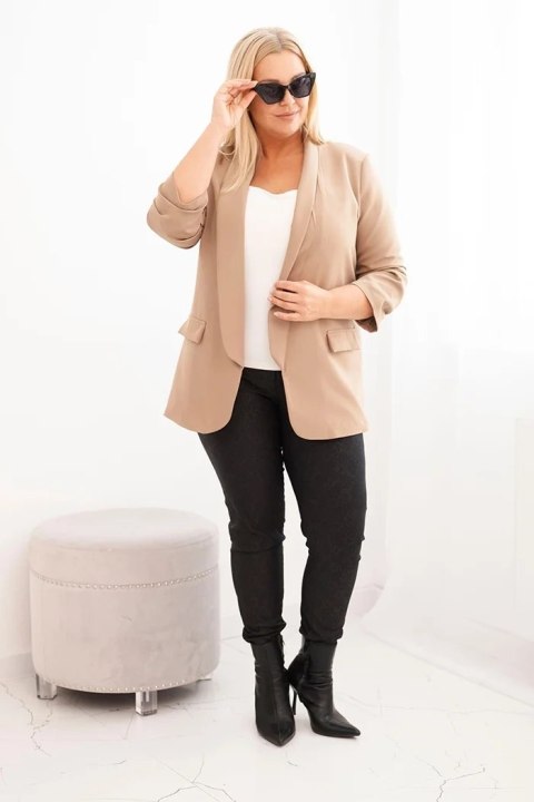Ciemnobeżowa marynarka damska Plus Size XL/2XL
