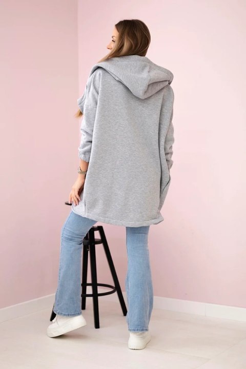 Bluza z krótkim suwakiem szara