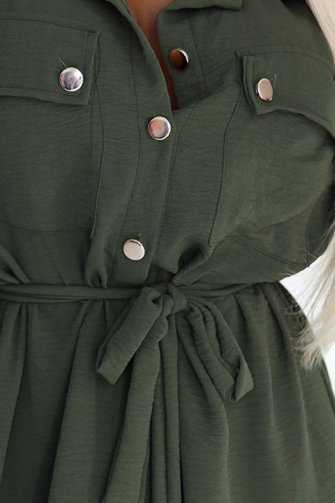 Sukienka koszulowa khaki