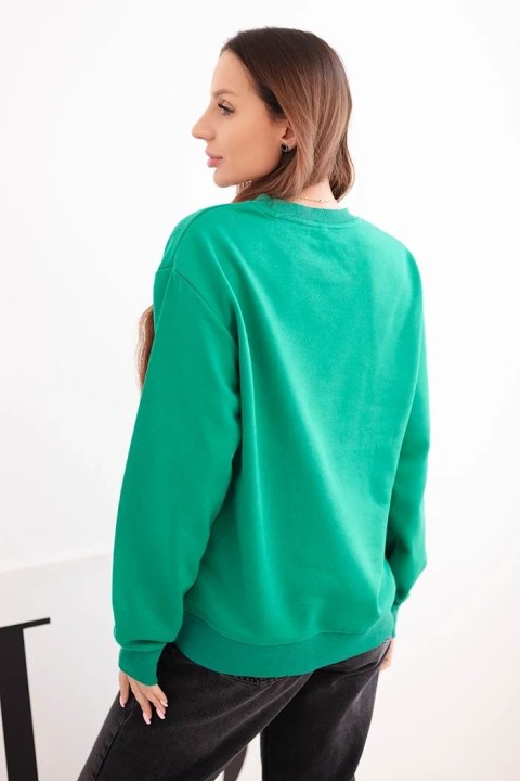 Bluza damska pętelkowa bawełniana basic z okrągłym dekoltem jasno zielona