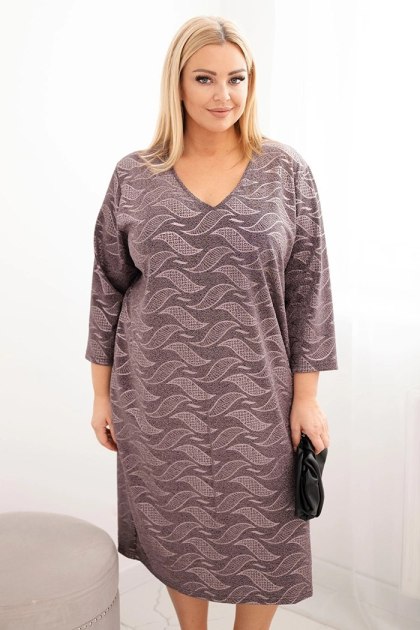 Sukienka damska z żorżety Plus Size z dekoltem V fango