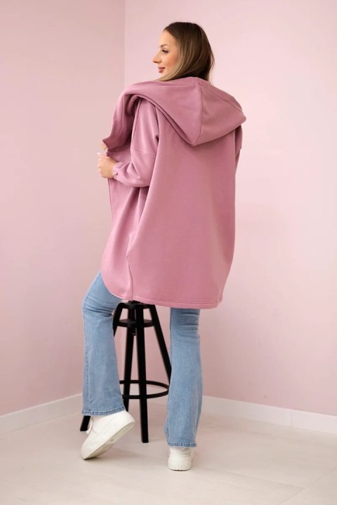 Bluza z krótkim suwakiem ciemny róż