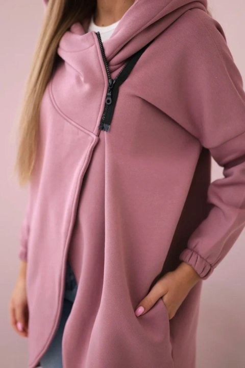Bluza z krótkim suwakiem ciemny róż
