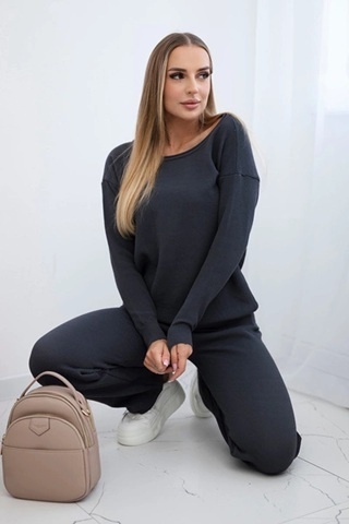 Komplet sweterkowy grafitowy