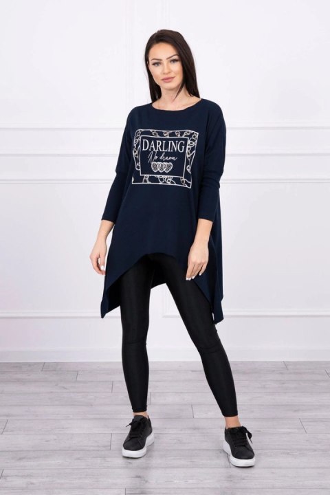 Tunika z nadrukiem Darling granatowa S/M - L/XL