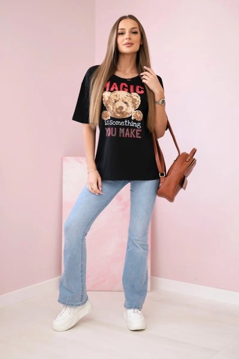 Bluzka z nadrukiem Magic czarna