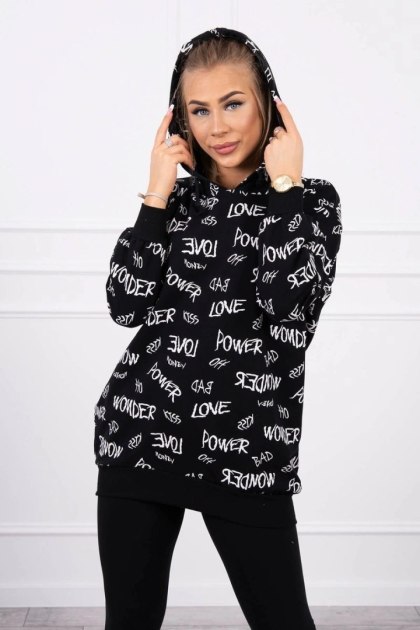 Bluza z napisami czarna
