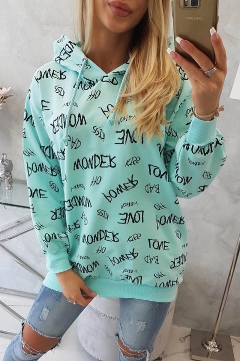 Bluza z napisami miętowy