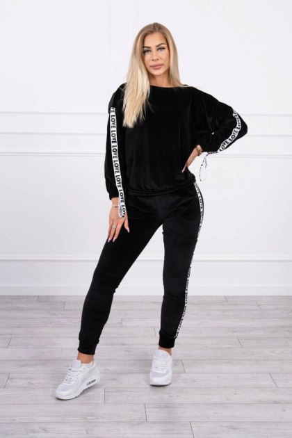 Komplet welurowy Love czarny