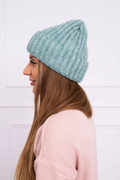 Czapka z wywinięciem Magda K293 ciemno miętowa