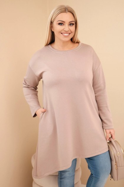 Sukienka damska Plus Size z wiskozy z luźnym fasonem i długim rękawem fango