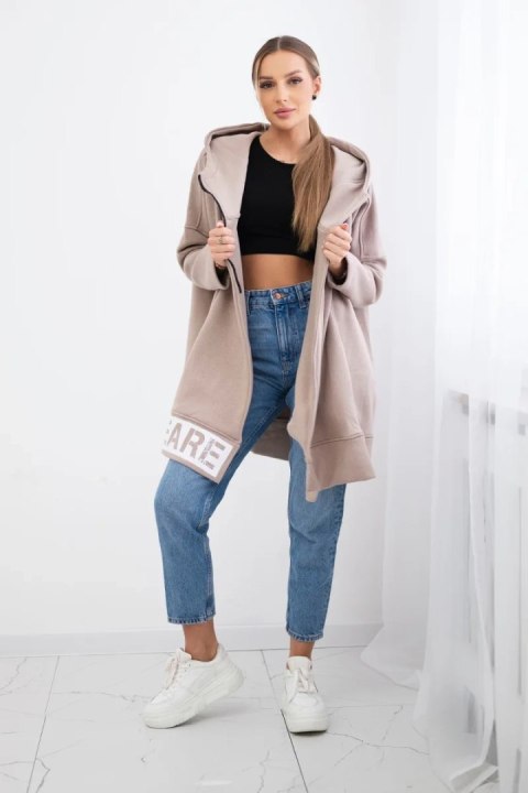 Bluza ocieplana z suwakiem beżowa