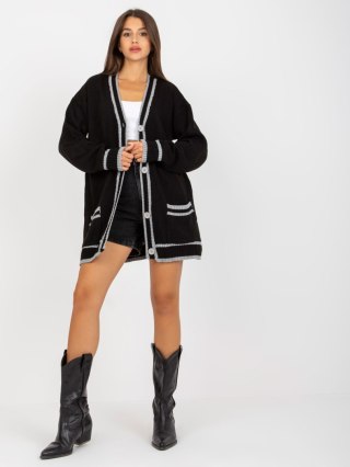 Dłuższy Sweter Rozpinany z Kieszeniami RUE PARIS LC-SW-0333.06X