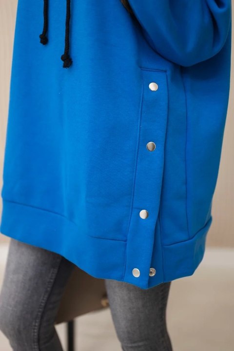 Bluza ocieplana z napami chabrowa