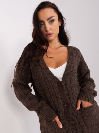 Rozpinany Sweter Damski w Warkoczowe Sploty AT-SW-2358.31